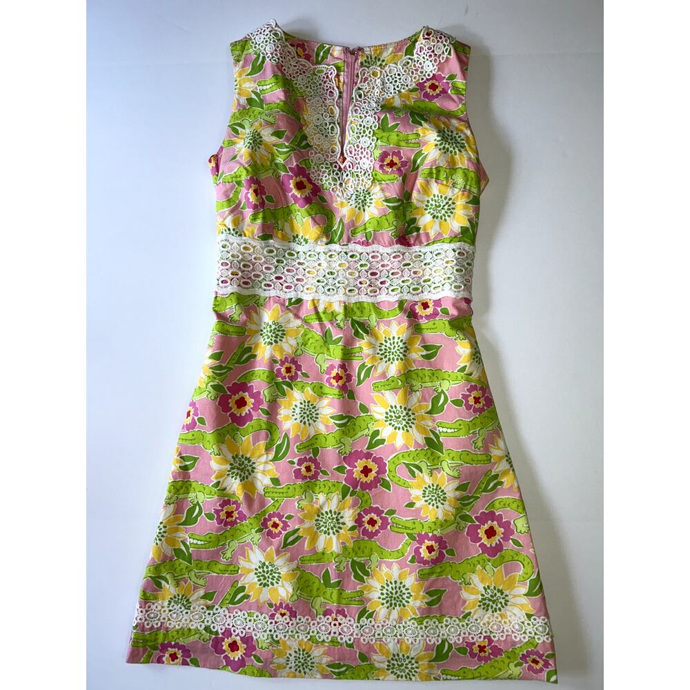 Lilly Pulitzer Fantine Dress Mizner Pink Croc Monsieur Size 0